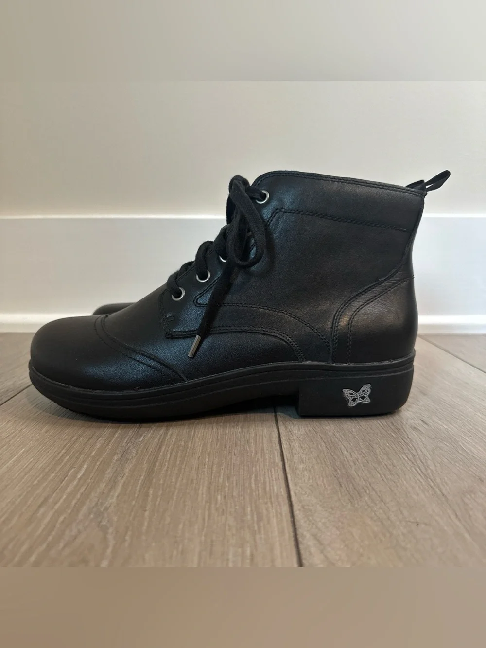Alegria Size 39 | 9 Kylie Lace Up Oiled Black Ankle Arch Support Comfort Boots